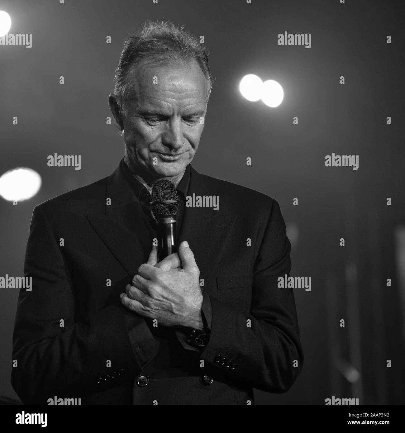 The singer Sting at the Griminelli & Friends concert Stock Photo
