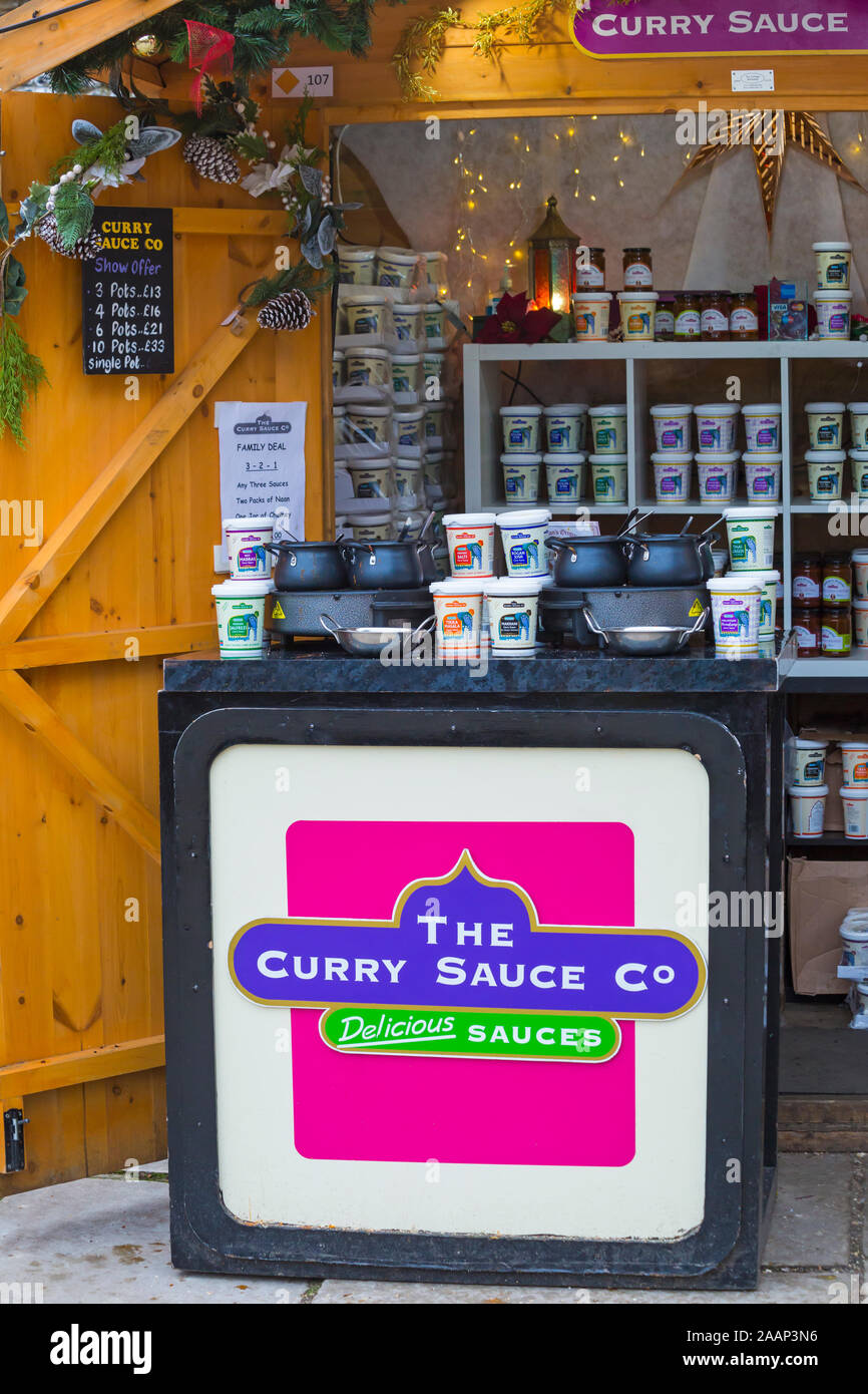 The Curry Sauce Co delicious sauces stall at Winchester Christmas