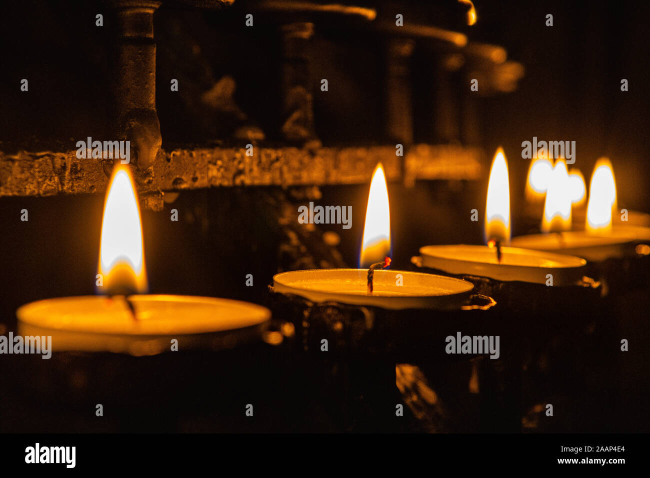 Detail of Prayer or Votive Candles Burning In St Giles' Cathedral