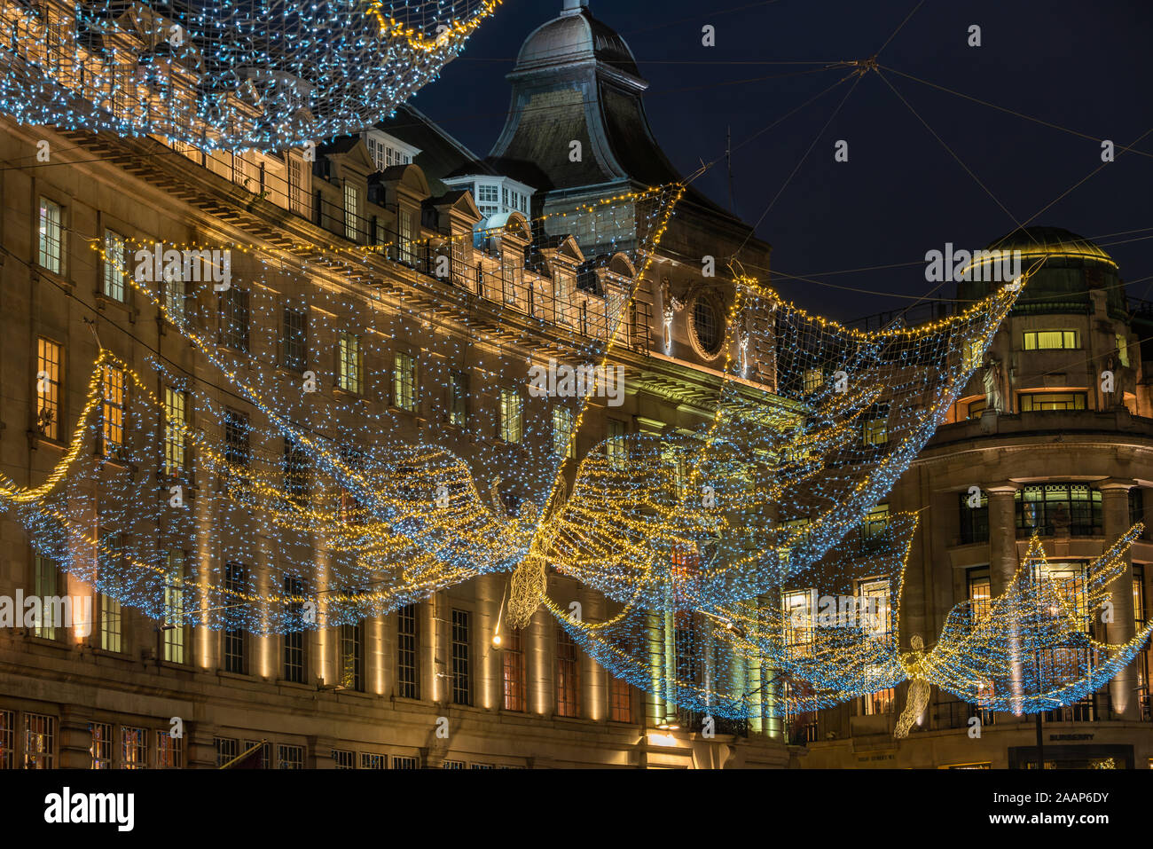 Christmas lights on Regent Street, London, UK. Stock Photo