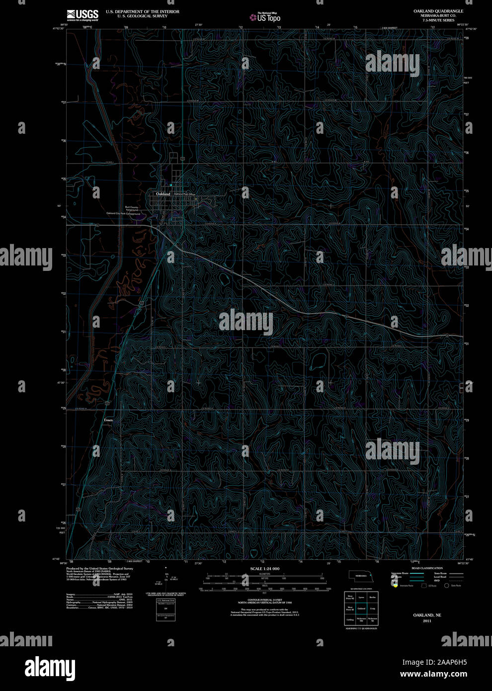 Map of oakland nebraska hires stock photography and images Alamy