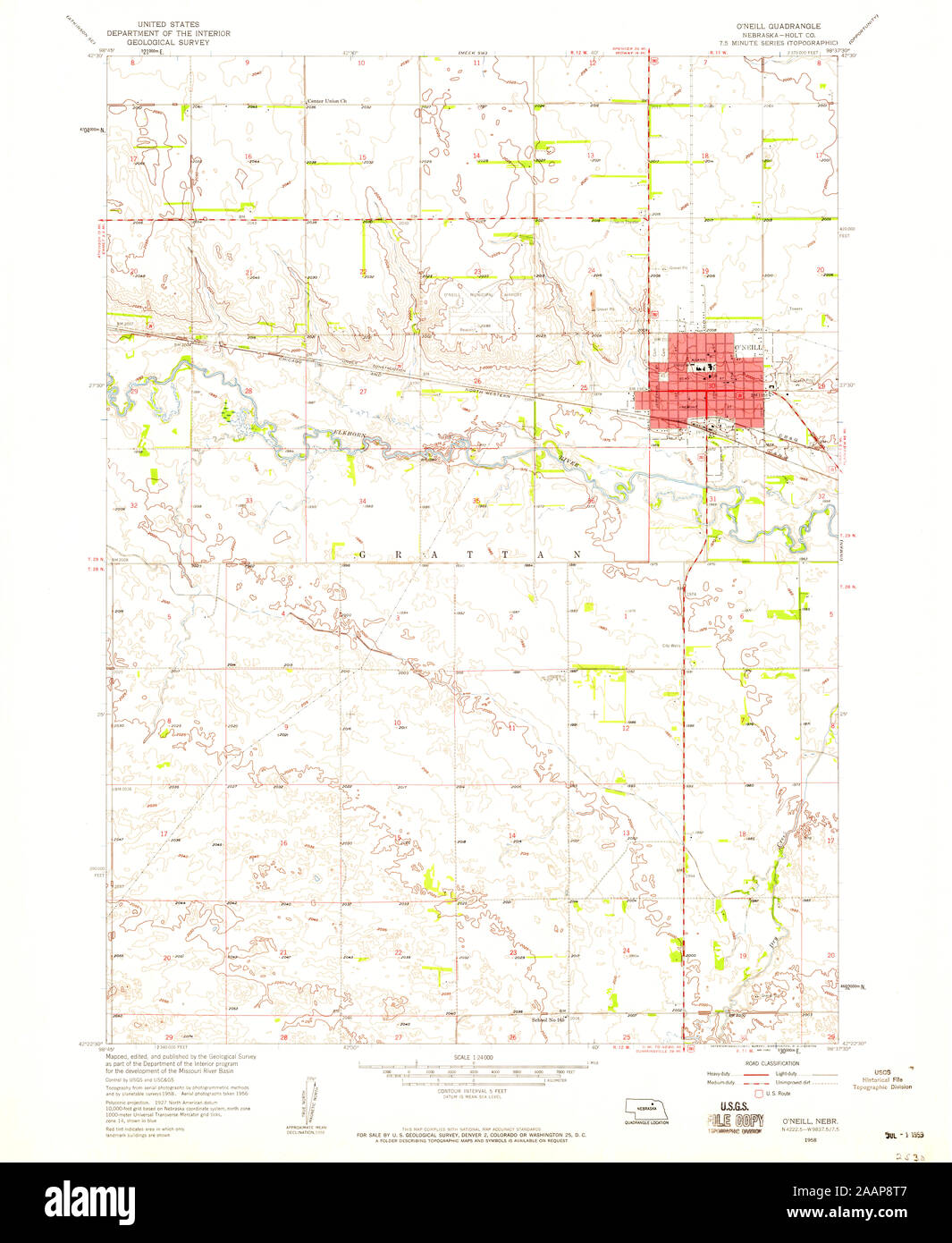 Map of oneill nebraska hi-res stock photography and images - Alamy