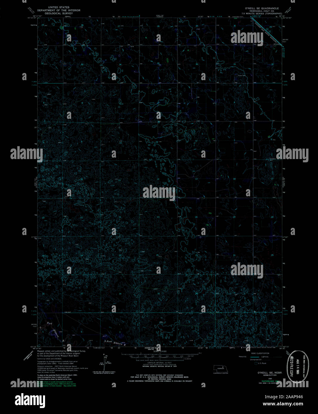 Map of oneill nebraska hi-res stock photography and images - Alamy