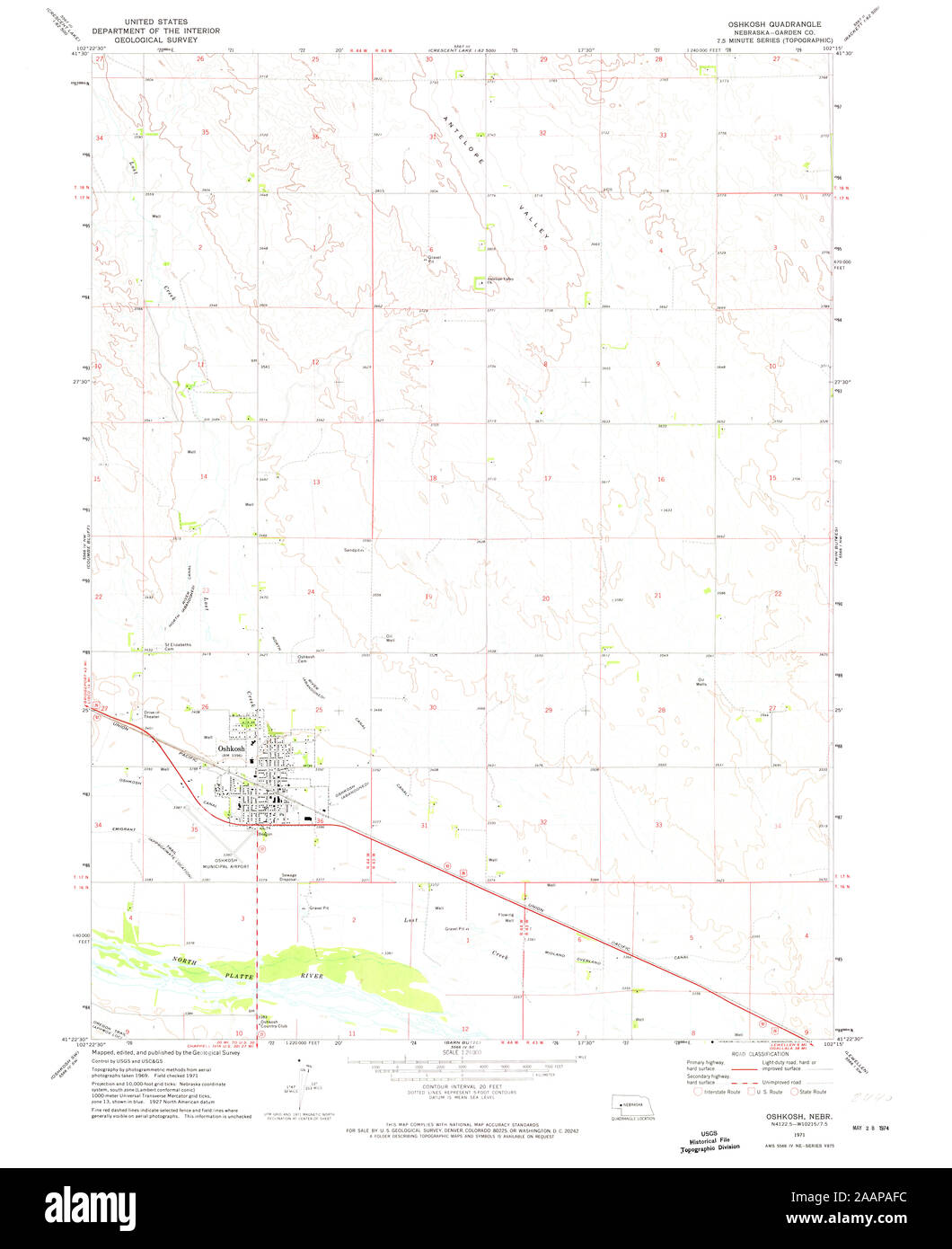 Map of oshkosh nebraska hires stock photography and images Alamy