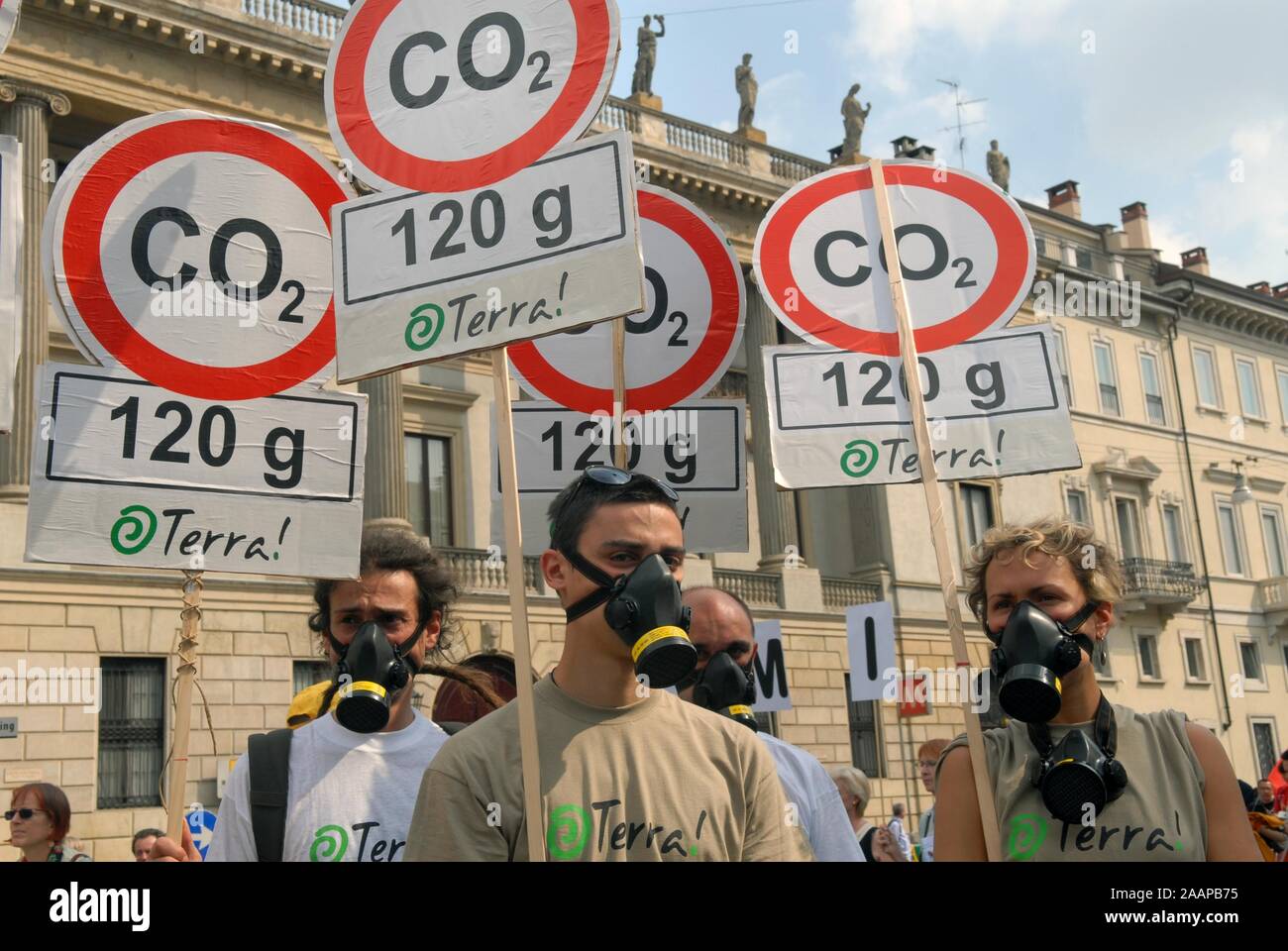Milan (Italy), demonstration of environmental organisations against global warming and climate change Stock Photo