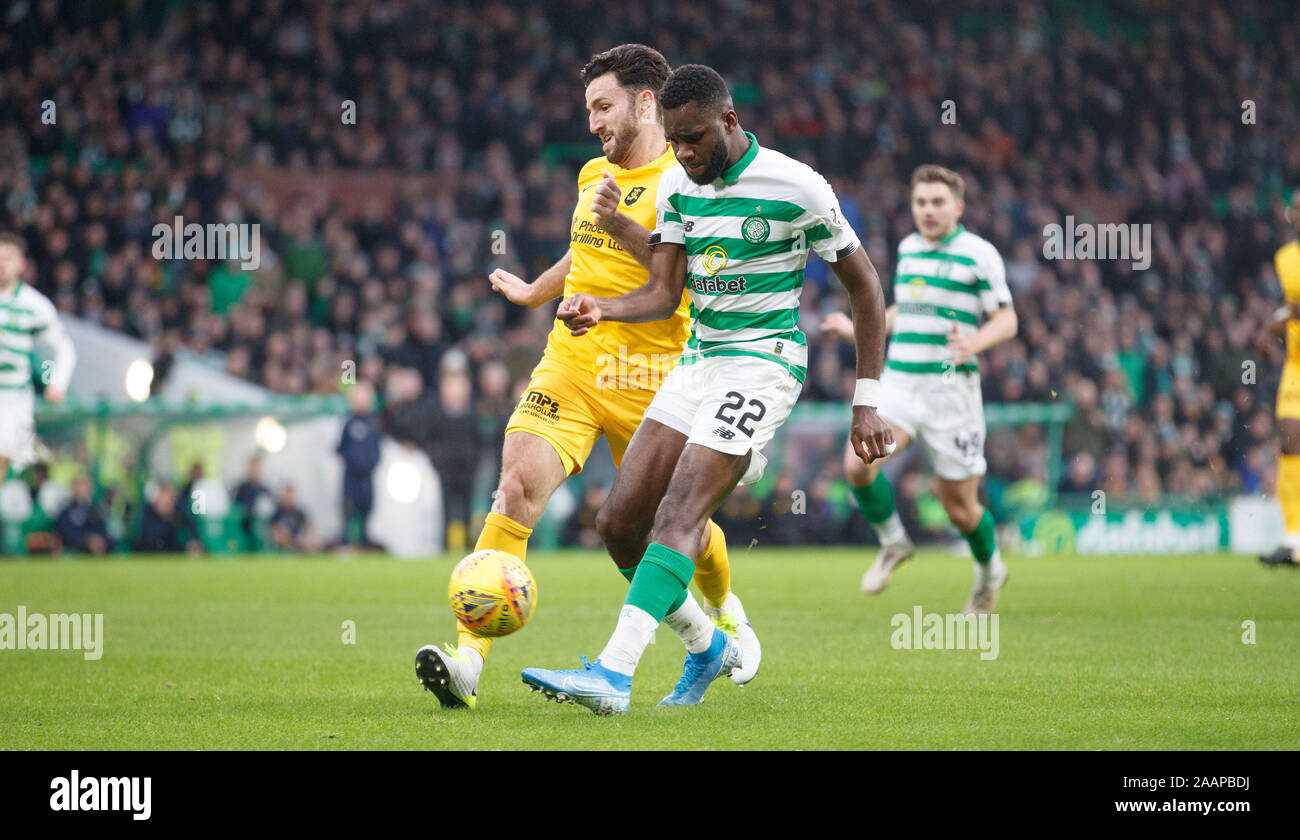 Celtic's Odsonne Edouard scores his side's first goal of the gamel during the Ladbrokes Scottish Premiership match at Celtic Park, Glasgow. Stock Photo