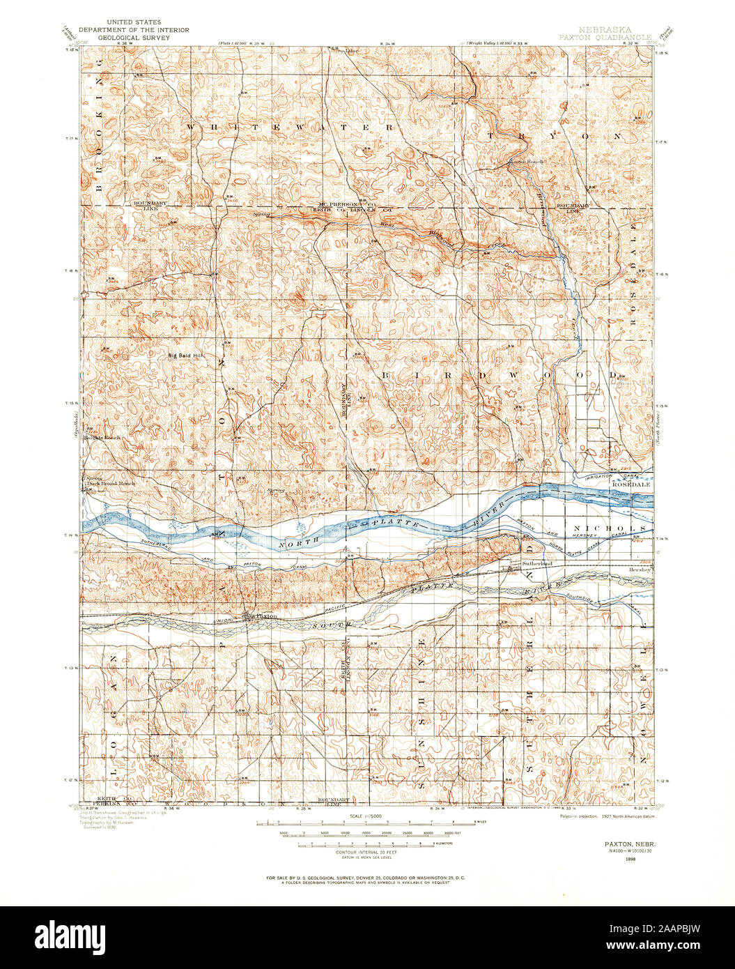 Map of paxton nebraska hires stock photography and images Alamy