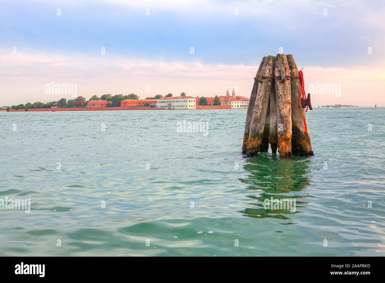 Wooden Pillars boats Support in the Venice canal Stock Photo Alamy