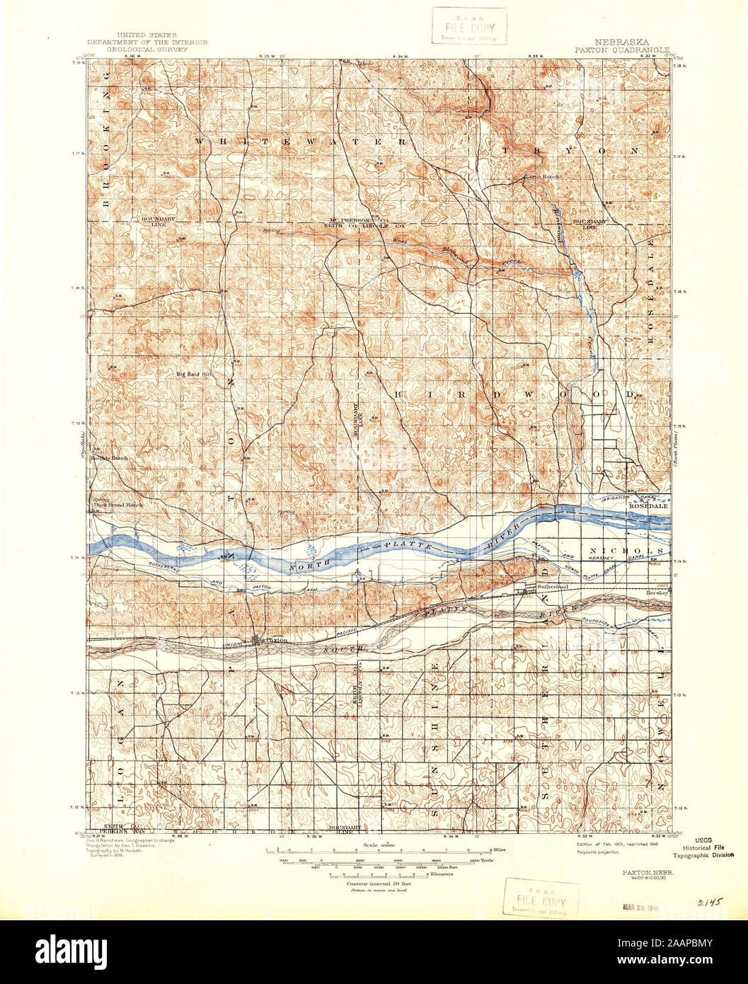 Map of paxton nebraska hires stock photography and images Alamy