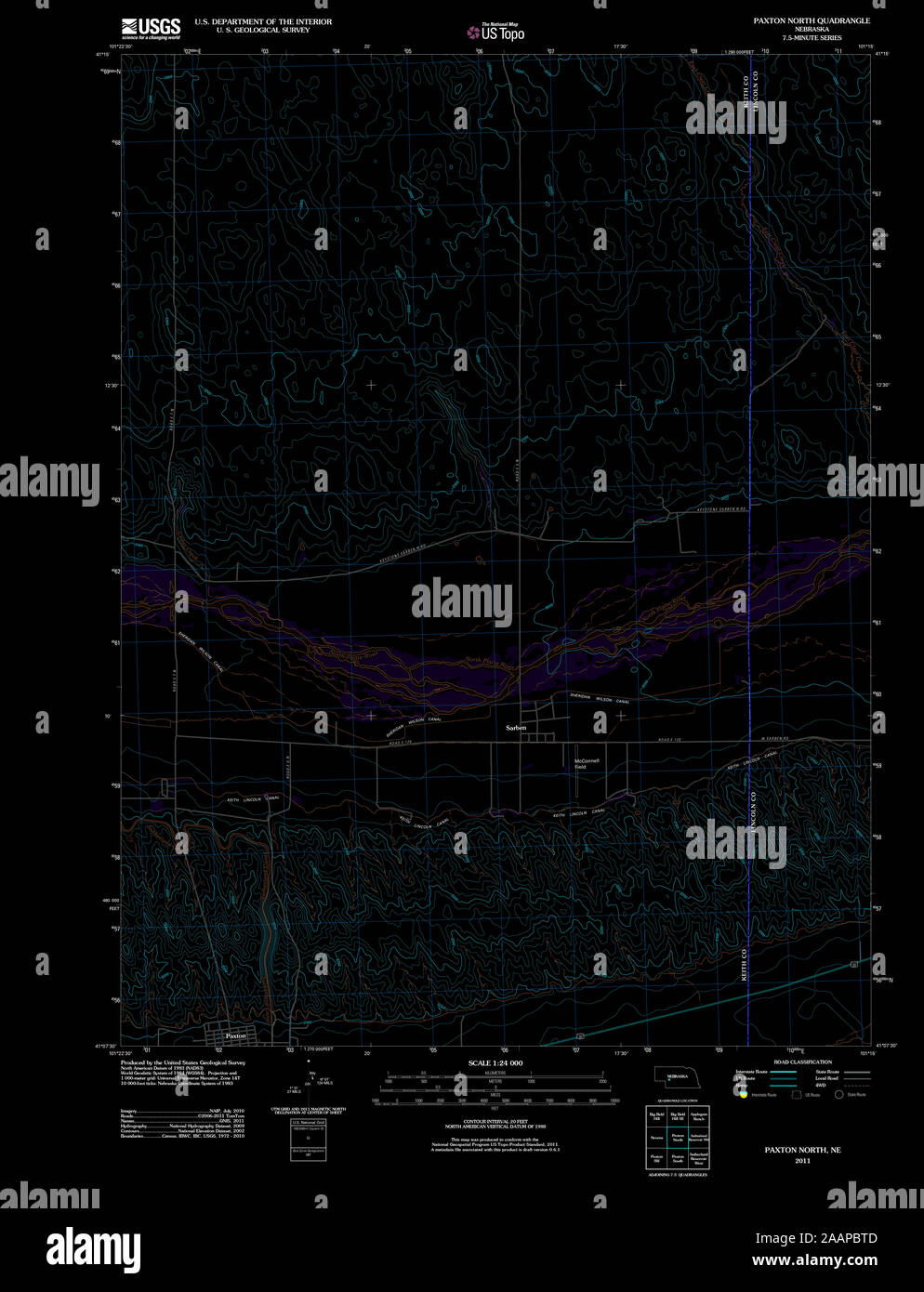 Map of paxton nebraska hires stock photography and images Alamy