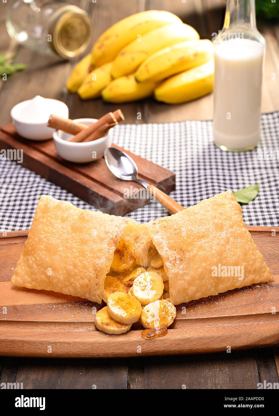 Banana pastry (Pastel de Banana) Traditional Brazilian pastry (pastel