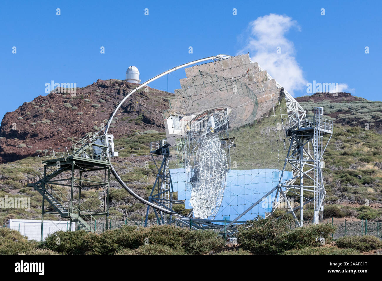 Mirrors of the MAGIC (Major Atmospheric Gamma Imaging Cherenkov Telescopes)  telescope in La Palma, Canary Islands, Spain September 2018 Stock Photo -  Alamy
