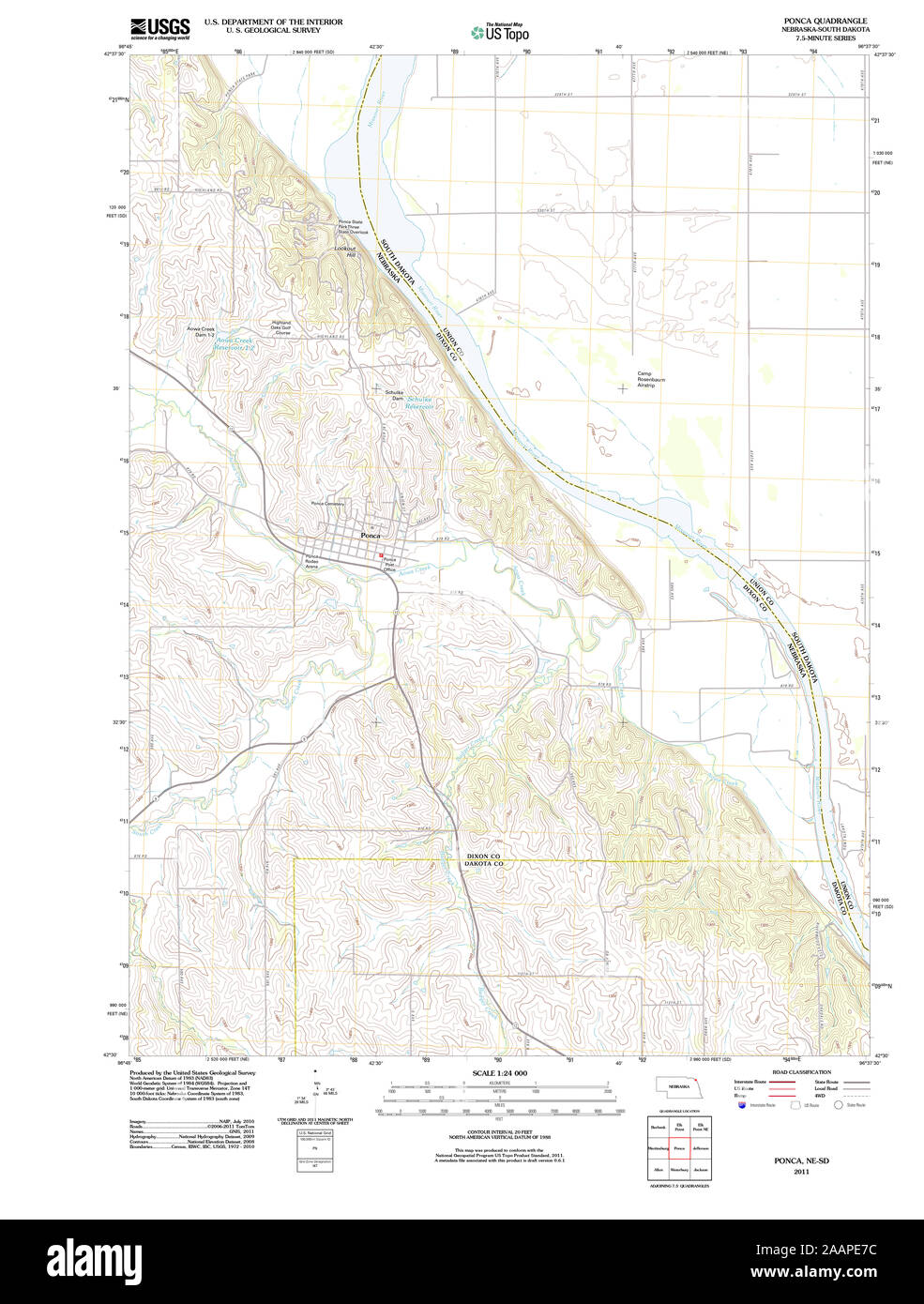 Ponca nebraska map hires stock photography and images Alamy