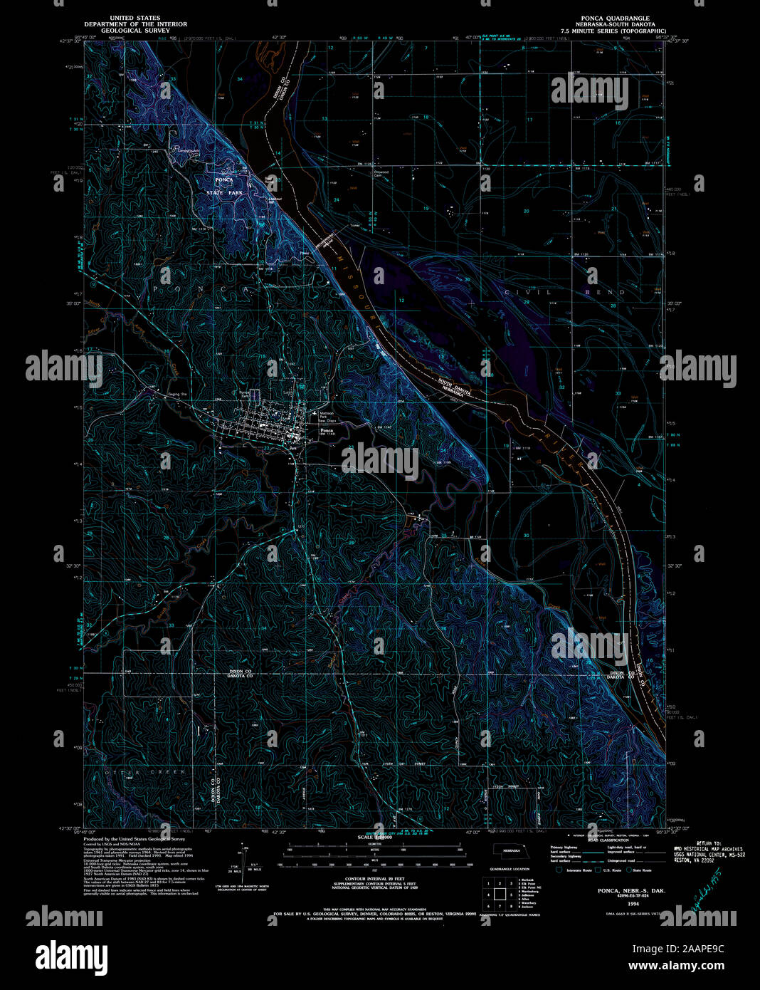 Ponca nebraska map hires stock photography and images Alamy