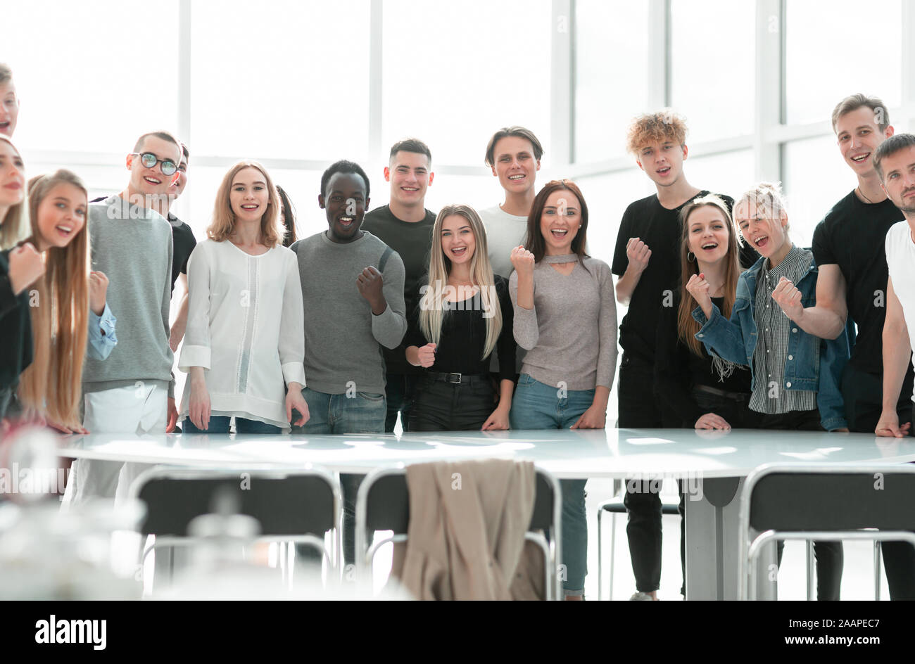group of diverse young people standing together Stock Photo - Alamy