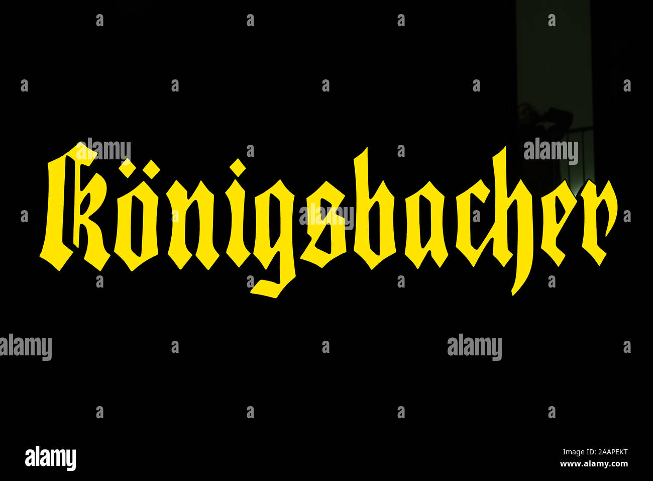 Koblenz, Germany 11/23/2019: Logotype of Königsbacher. The Koblenzer Brauerei (formerly Königsbacher Brauerei GmbH & Co KG) is a brewery in Koblenz, i Stock Photo