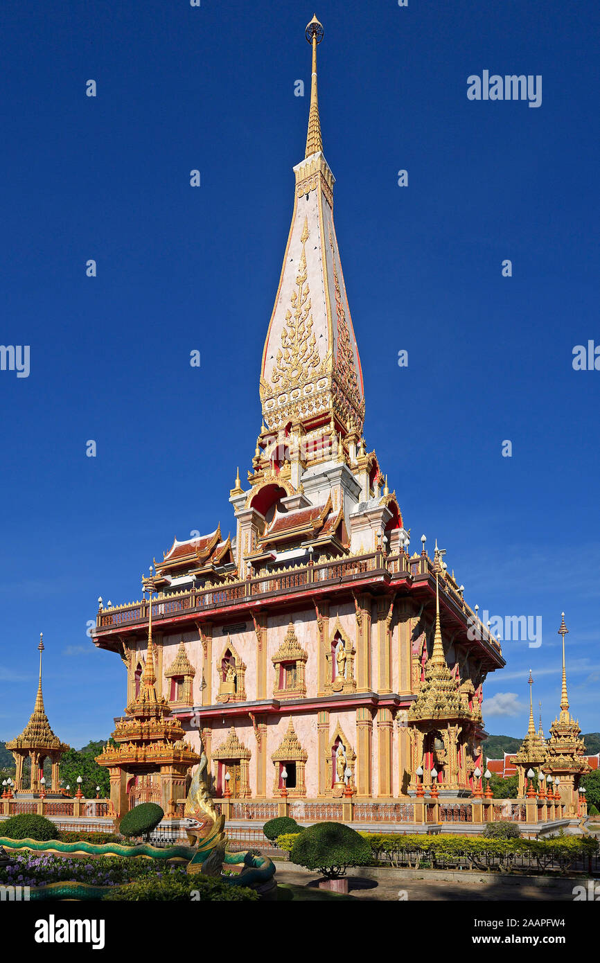 Gebäude des Wat Chalong, größter Tempel auf Phuket, Thailand Stock Photo