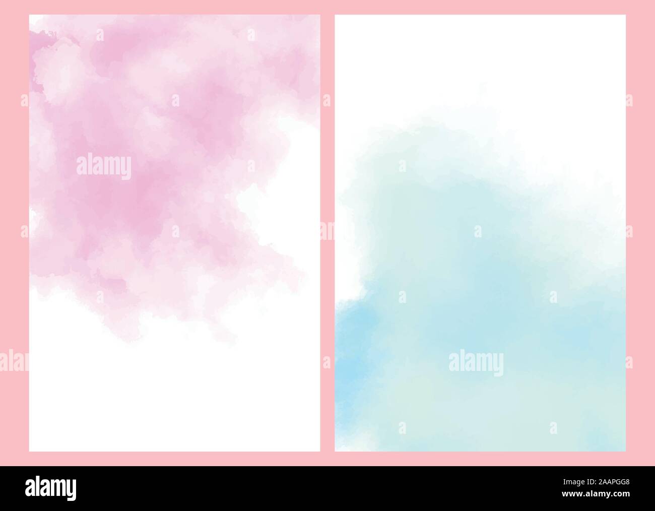 Set of two invitations, cards, posters. Watercolor abstract. Vector  illustration. Pink and blue splash on white paper. Wedding invitation  template Stock Vector Image \u0026 Art - Alamy, image size:1300x1014