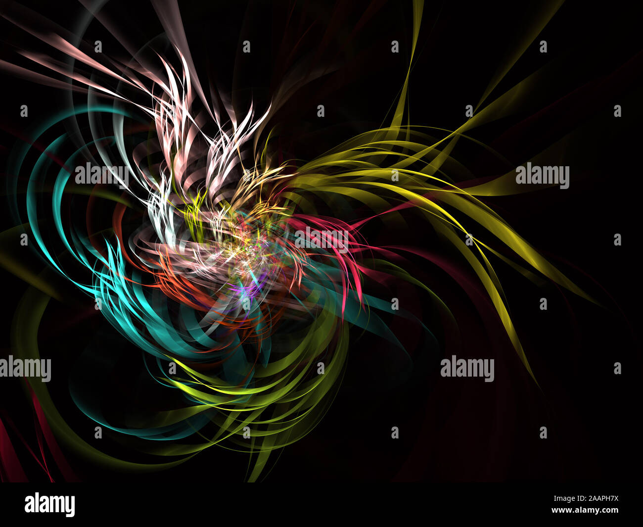 Abstract Fractal Metallic Swirl Background - Fractal Art Stock Photo ...