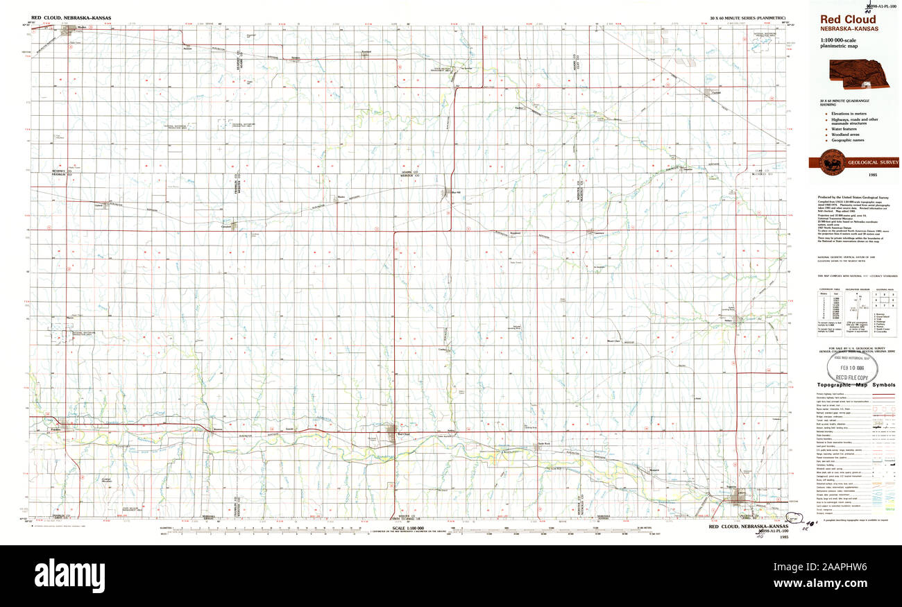 Red cloud nebraska map hires stock photography and images Alamy