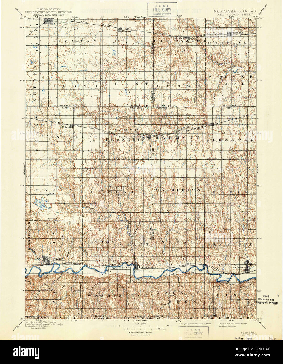 Red cloud nebraska map hires stock photography and images Alamy