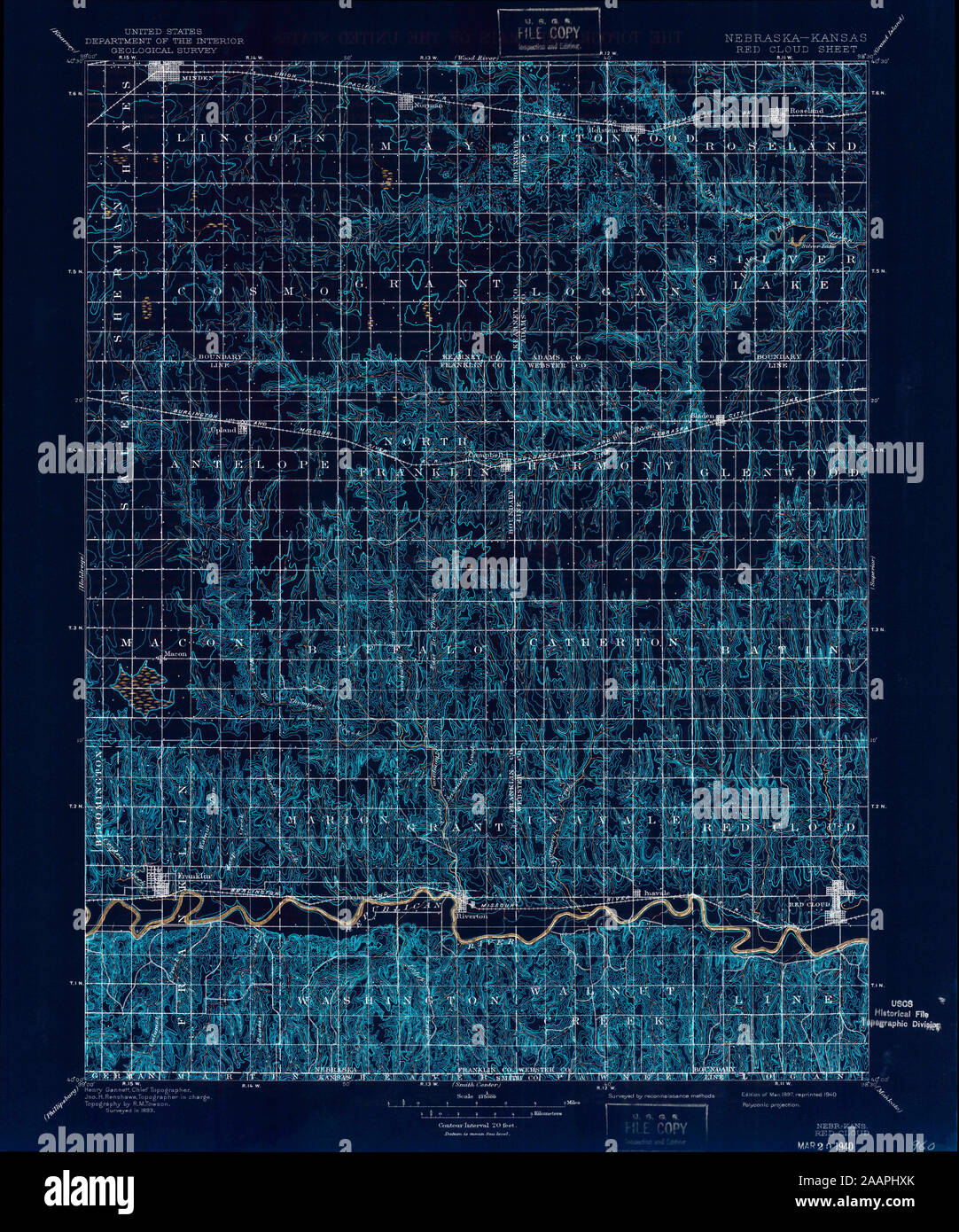 Map of red cloud nebraska hires stock photography and images Alamy