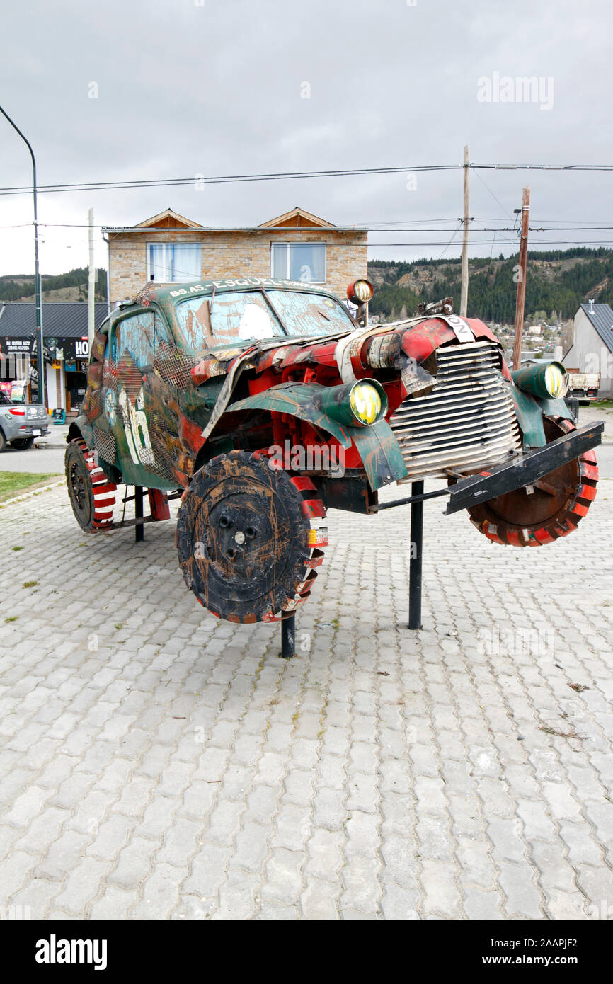 1940 Chevrolet monument to the Gran Premio del Sur 1942 in Argentina. Stock Photo