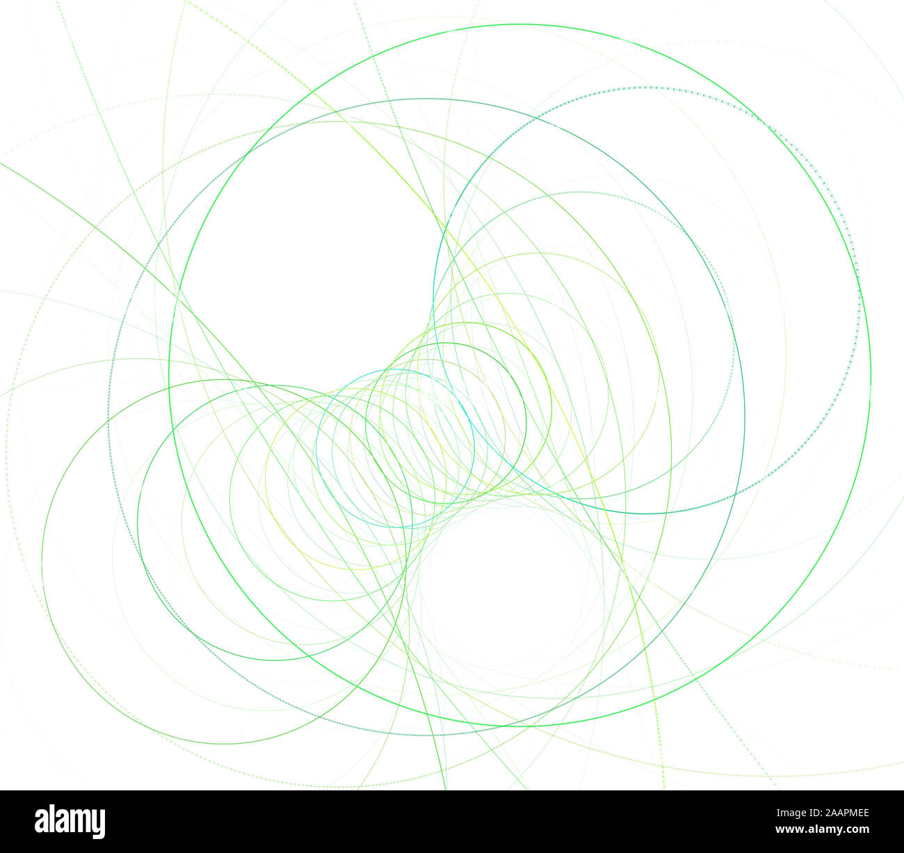 Spirals and circles. Endless and continuous line. String theory ...