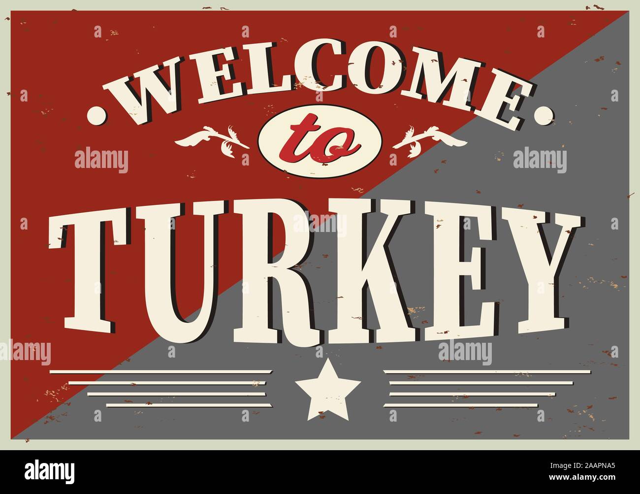 Vector logo for Turkey country, original brush typeface for word turkey Stock Vector