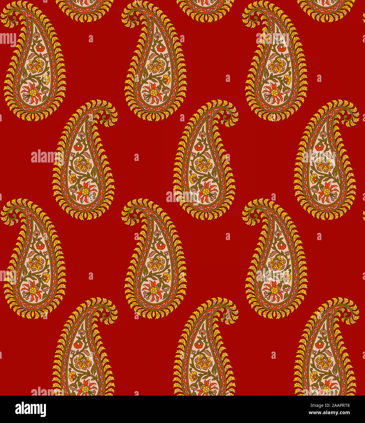 seamless Indian paisley pattern background Stock Photo