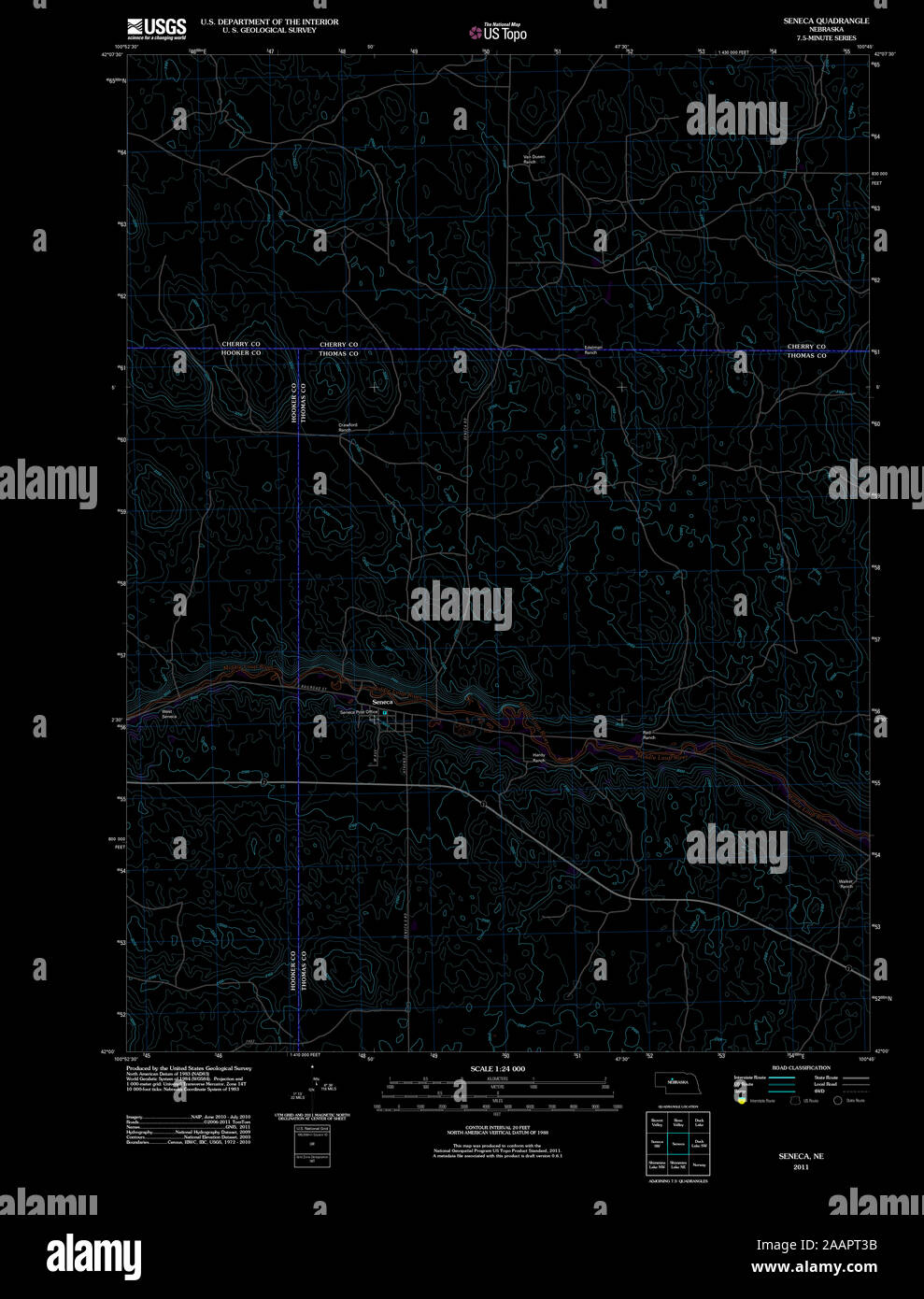 Map of seneca nebraska hires stock photography and images Alamy