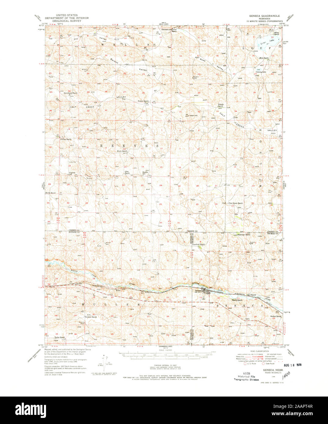 Map of seneca nebraska hires stock photography and images Alamy