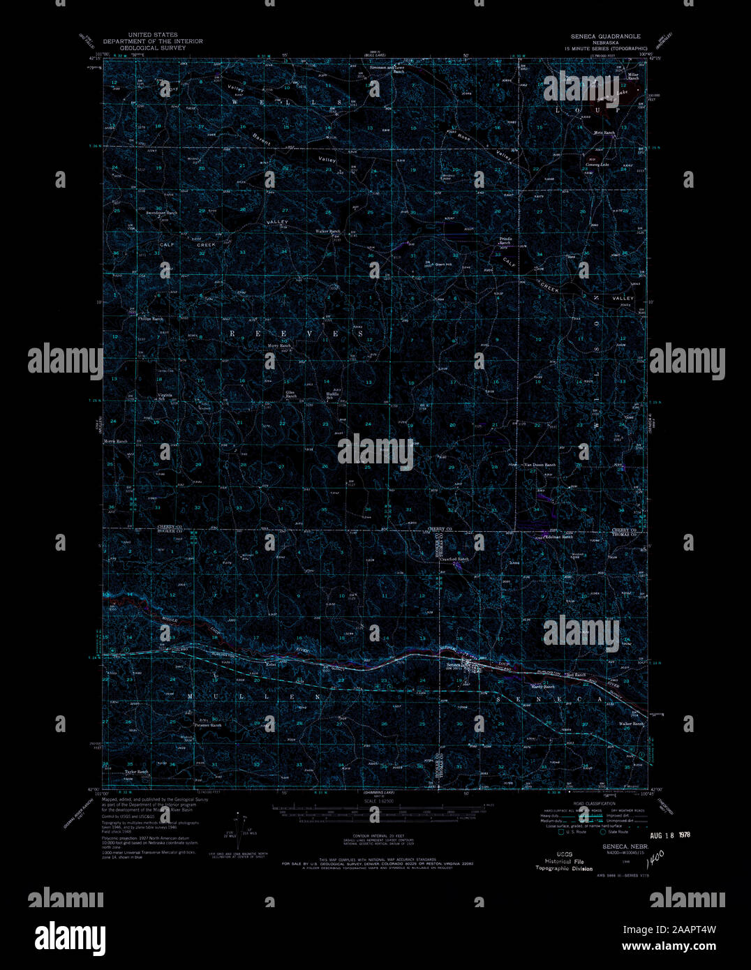 Map of seneca nebraska hires stock photography and images Alamy