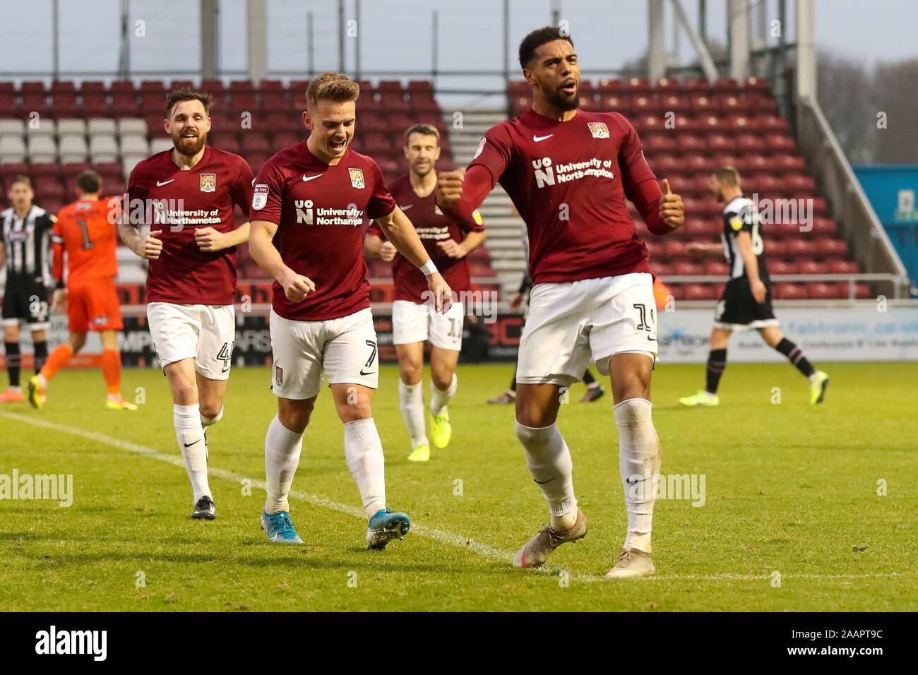 Academy Stadium Northampton On Uk Saturday 23rd November 2019 Vadaine Oliver Celebrates With Team Mates After