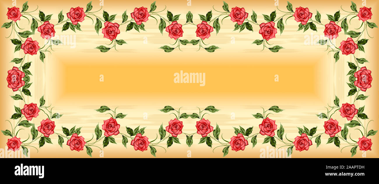 beautiful rose flower border with background Stock Photo - Alamy