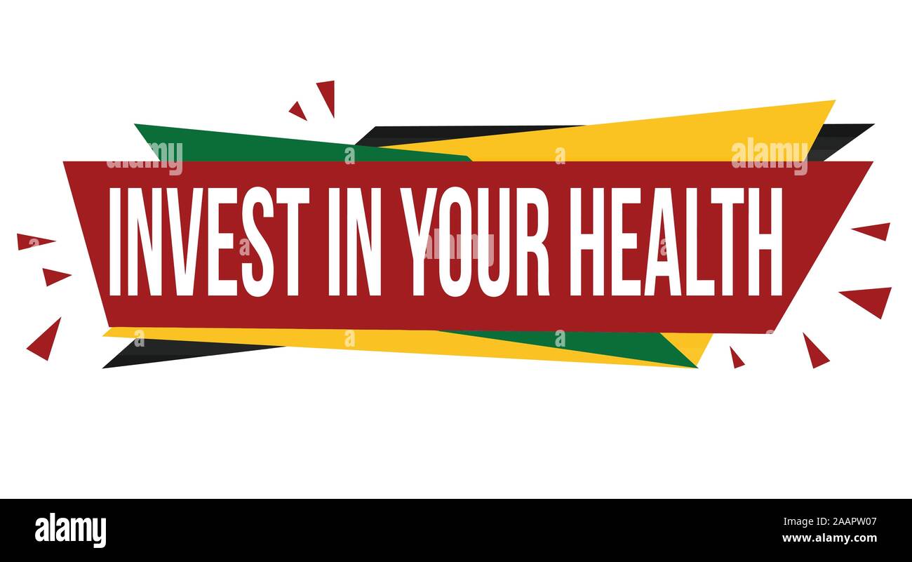 Invest in your health banner design on a white background, vector illustration Stock Vector