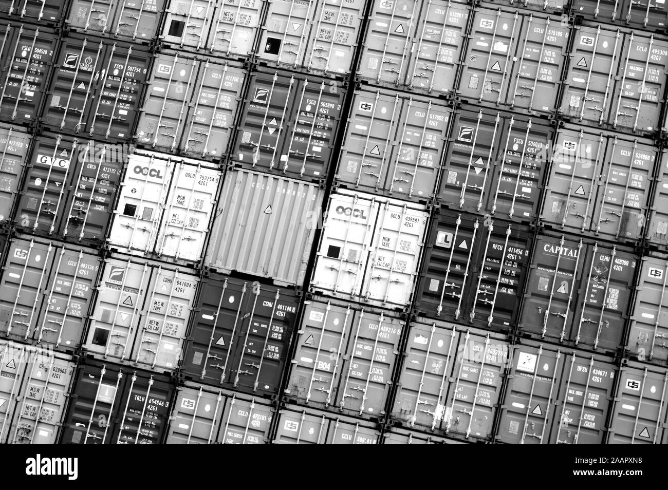 Freight shipping containers at the docks Stock Photo Alamy