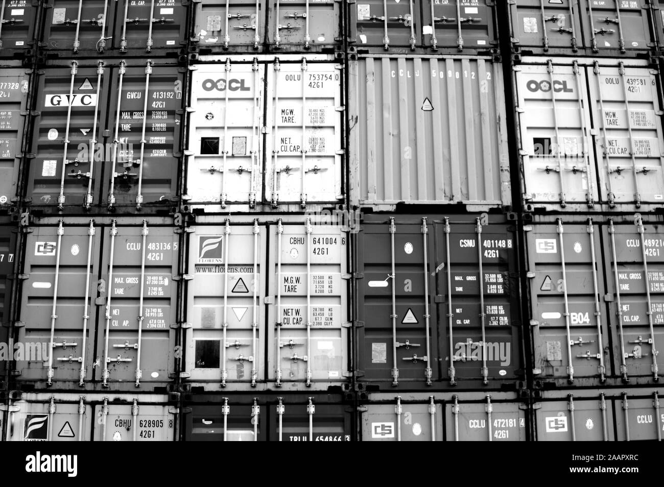 Freight shipping containers at the docks Stock Photo Alamy