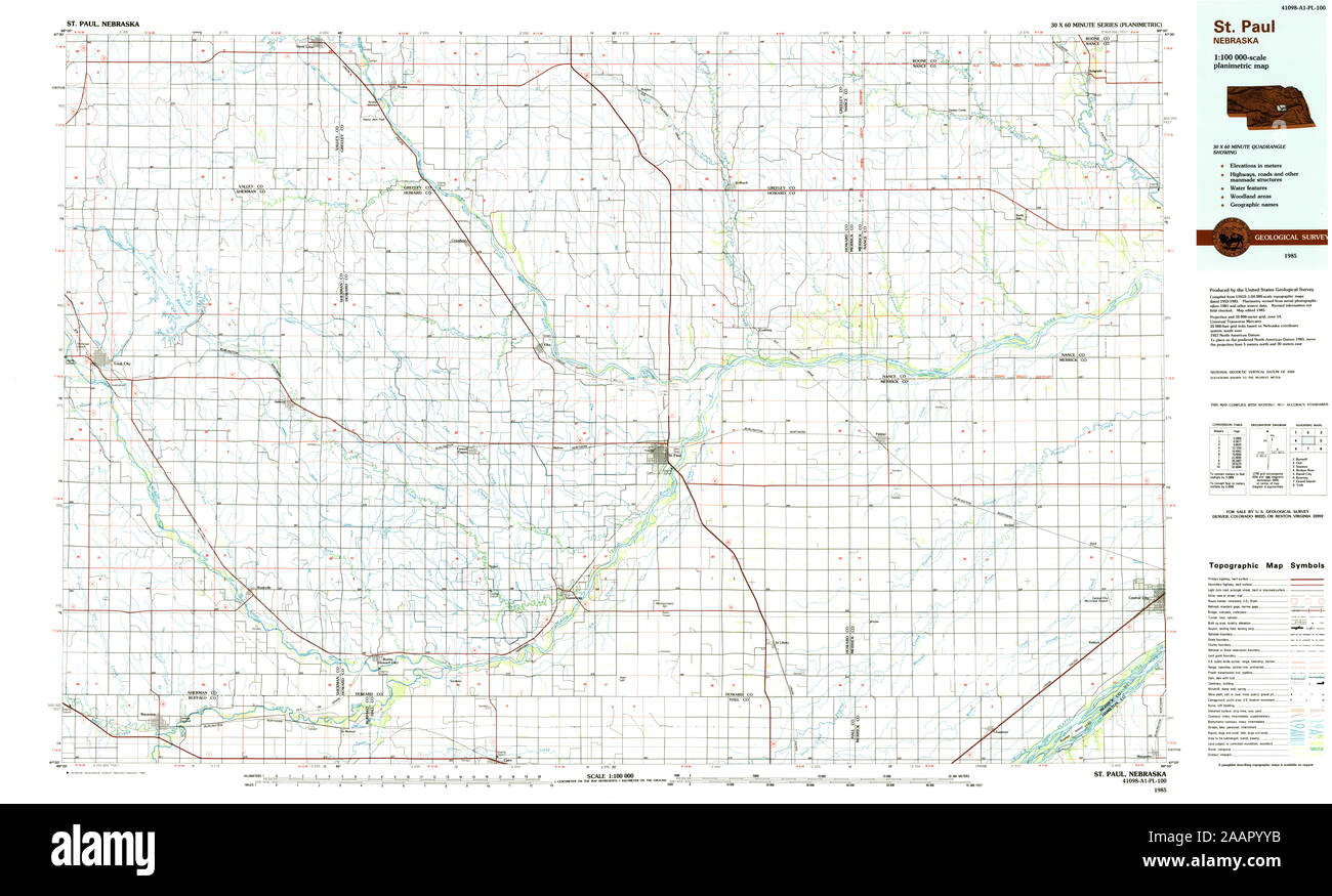 Map of st paul nebraska hires stock photography and images Alamy