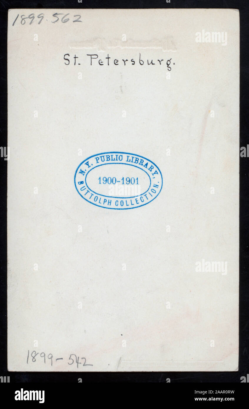 DINNER (held by) AMBASSADE DE FRANCE (at) ST PETERSBURG (RUSSIA) (OTHER (EMBASSY);) HANDWRITTEN; PLACE IN FNB'S WRITING ONLY AS ST. PETESBURG; DINNER [held by] AMBASSADE DE FRANCE [at] ST. PETERSBURG (RUSSIA?) (OTHER (EMBASSY?);) Stock Photo