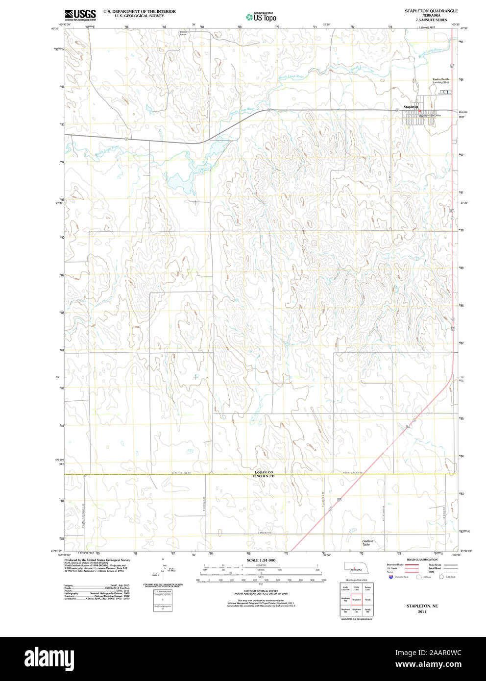Stapleton nebraska map hires stock photography and images Alamy