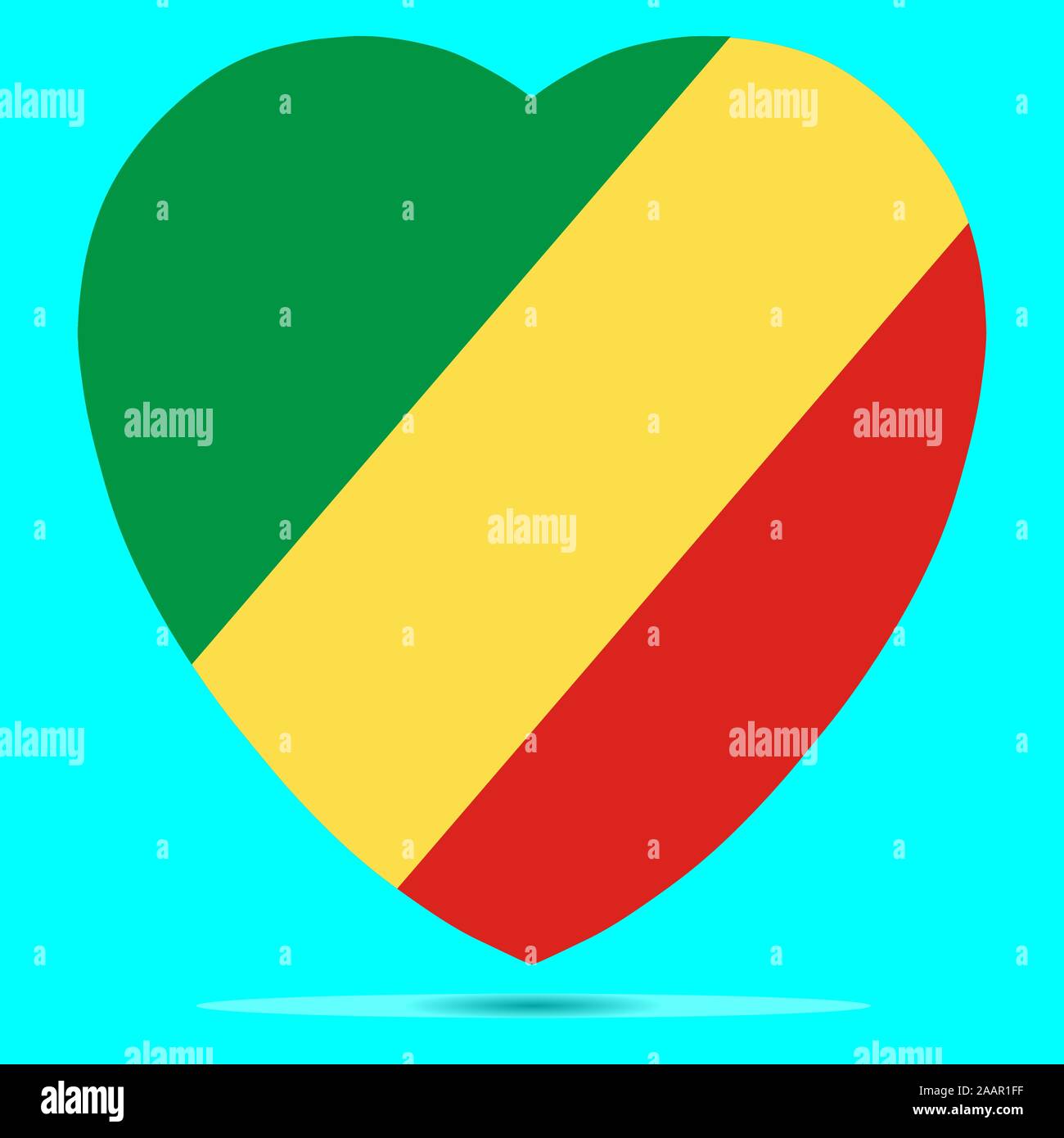 Republic of the Congo Flag In Heart Shape Vector illustration Eps 10 ...