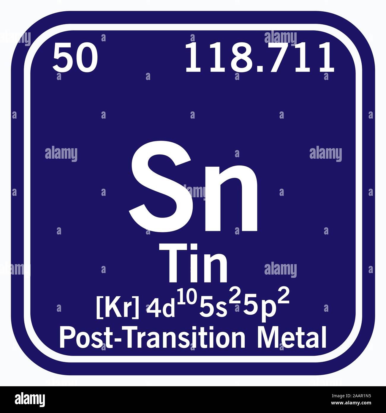 Tin Periodic Table of the Elements Vector illustration eps 10 Stock
