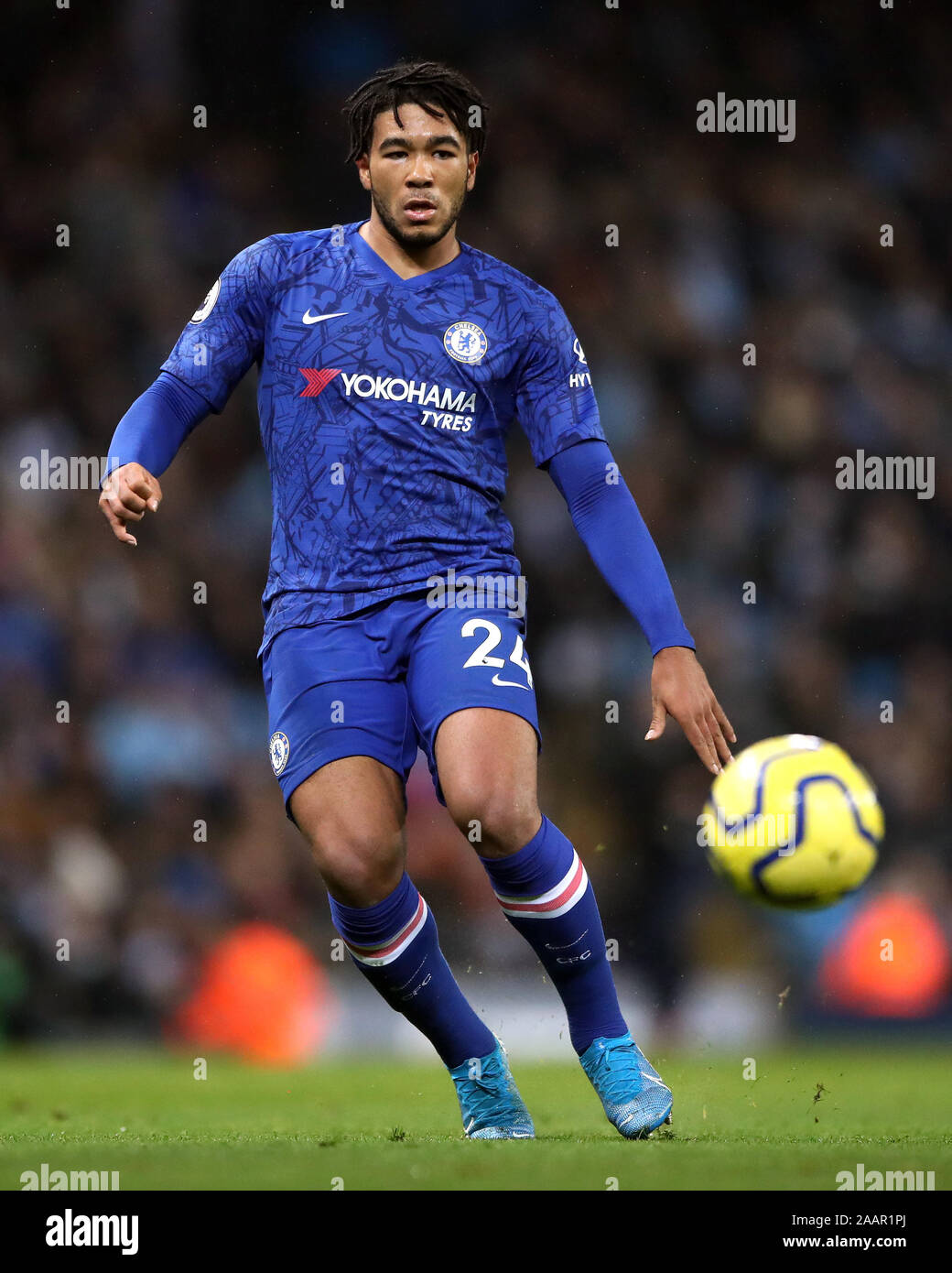 Chelsea's Reece James during the Premier League match at the Etihad Stadium, Manchester. Stock Photo