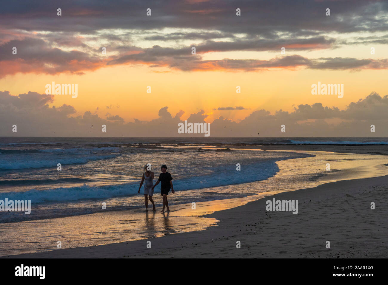 Sunset at Flat Rock Beach Stock Photo