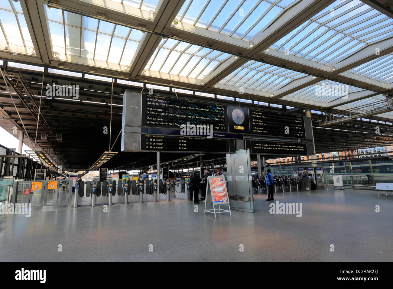 Interior of St Pancras railway Station, Borough of Camden, London City, England Stock Photo