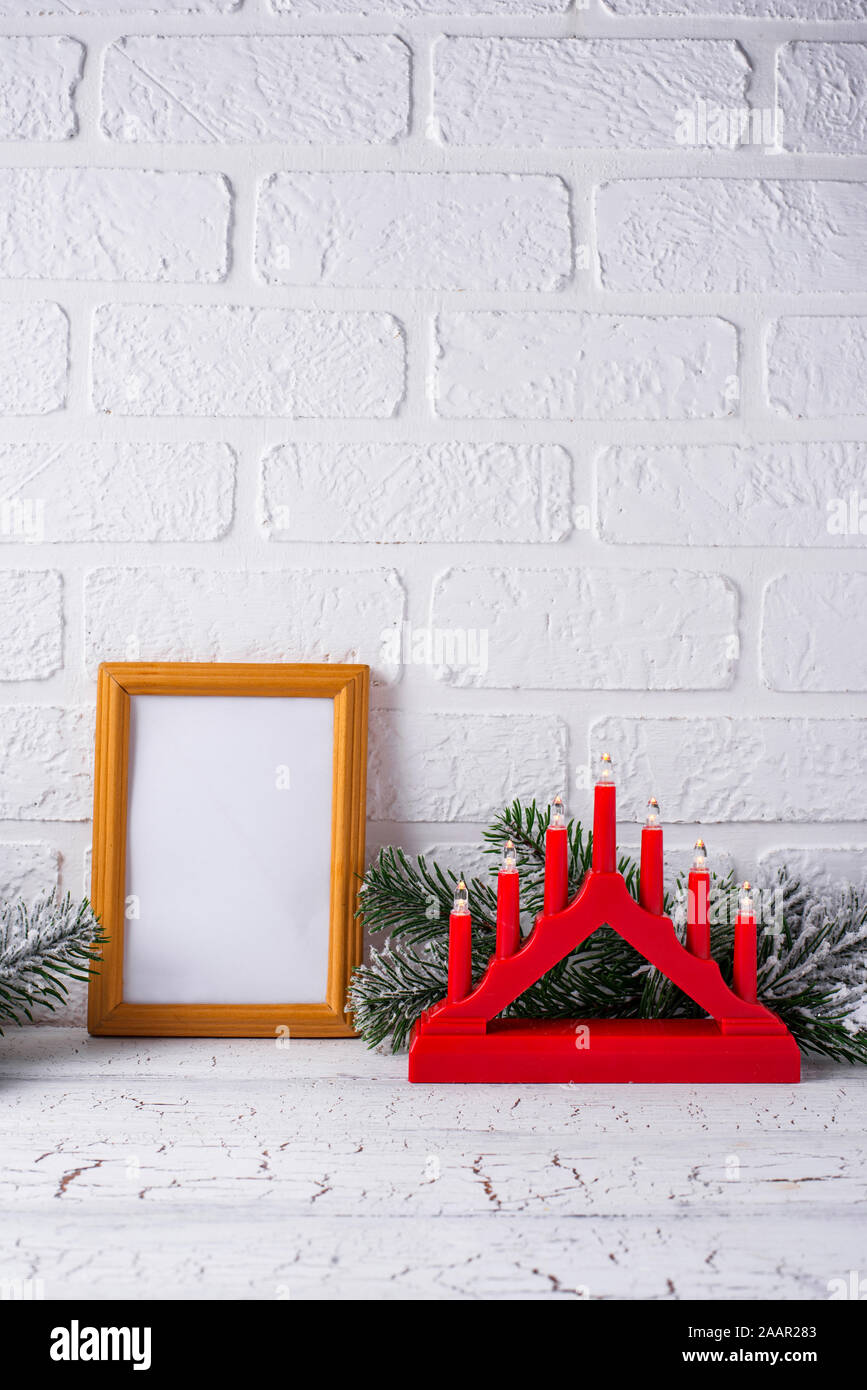 Traditional Swedish candlestick with seven candles Stock Photo Alamy