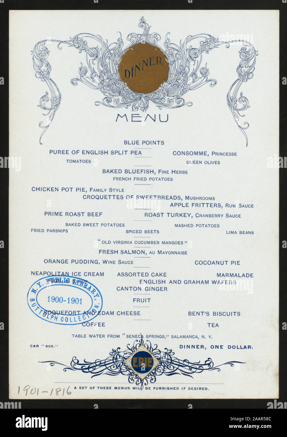 Dinner Held By Erie Railroad At Enroute Along The Picturesque Erie Rr Prix Fixe Menu Photos Of Scenic Views Ornamental Border Citation Reference 1901 1816 Dinner Held By Erie Railroad At Enroute Dinner Held By Erie Railroad At Enroute Along The Picturesque Erie Rr Prix Fixe Menu Photos Of Scenic Views Ornamental Border Citation Reference 1901 1816 Dinner Held By Erie Railroad At Enroute