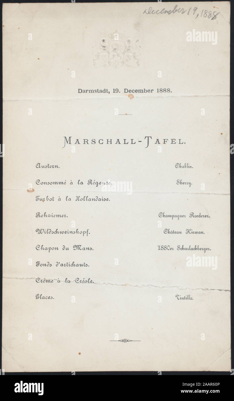 Dinner Held By Grand Duke Of Hesse Darmstadt At Darmstadt For