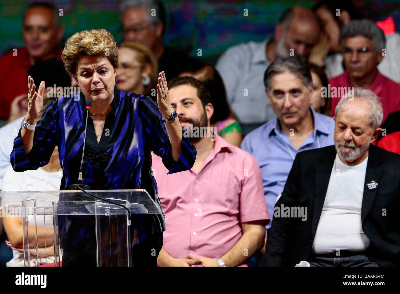 São Paulo (SP), 22.11.2019 - City / Politics - Dilma Rousseff; during the 7th National Congress of the PT, held at Casa Portugal, in the Liberdade nei Stock Photo